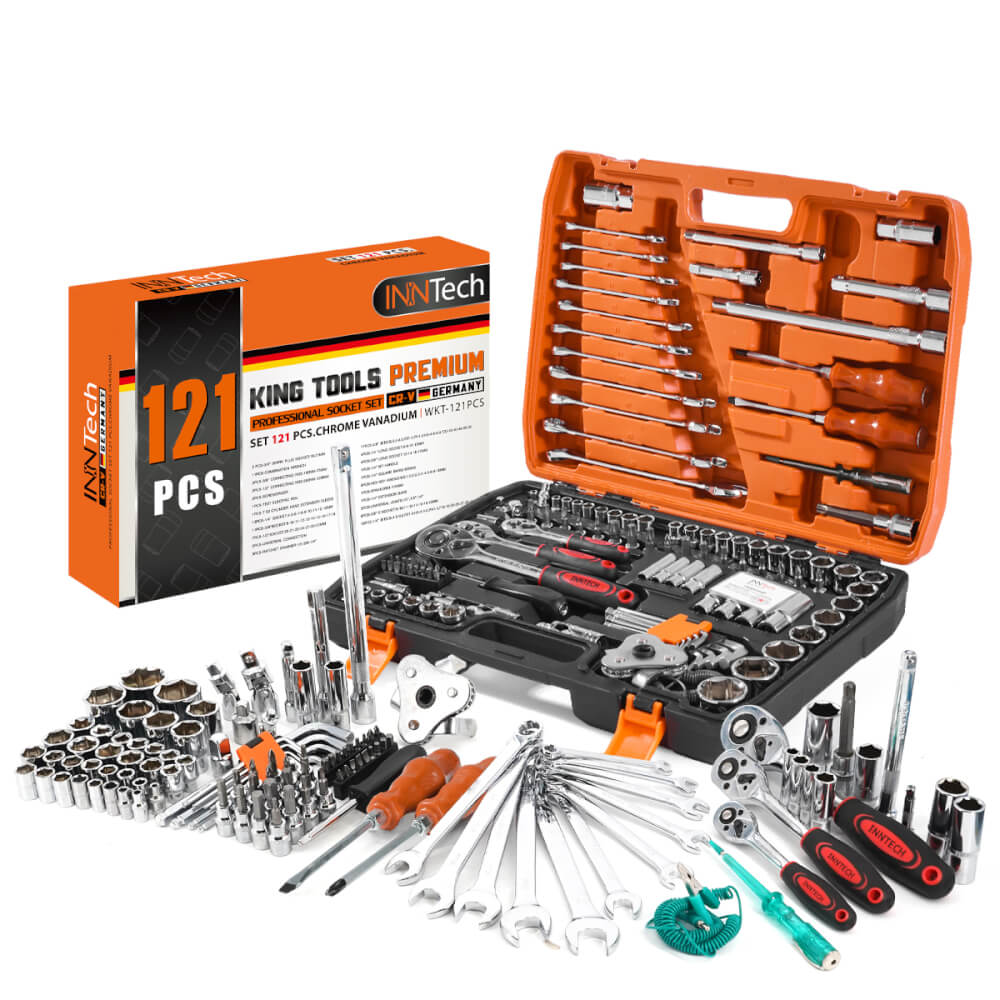 ชุดบ็อกซ์ InnTech รุ่น WKT-121PCS 1/4 , 3/8 , 1/2 นิ้ว แพ็ก 121 ชิ้น